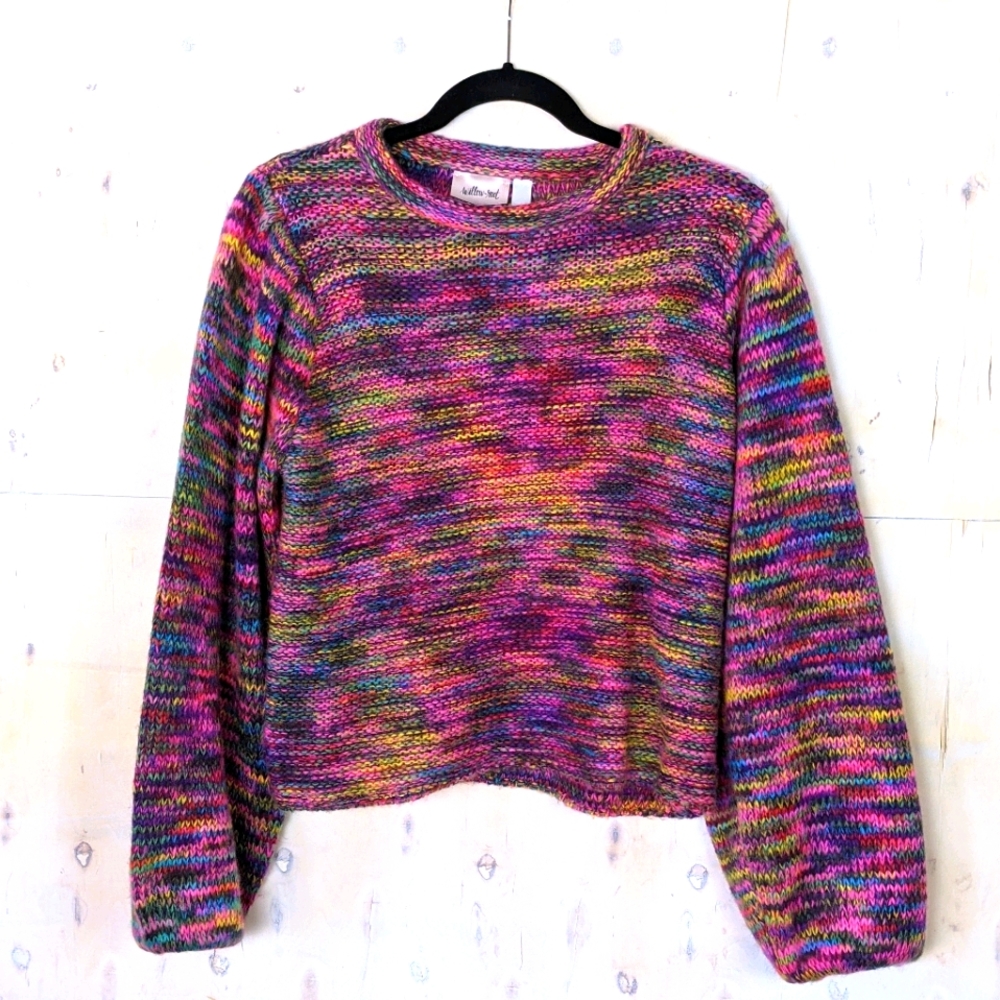 Willow-Root multi color sweater bell sleeve short